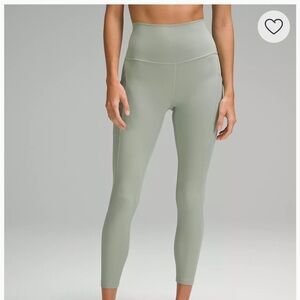 Sage green lululemon align leggings with leg side pocket